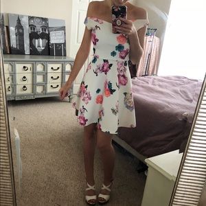 MinkPink White Fit & Flare Floral Dress - Size S